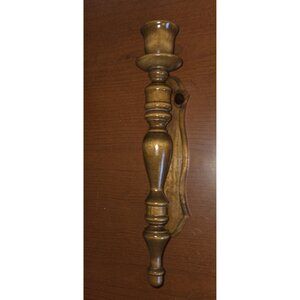 Turned Wood Wall Candle Holder 15 Inch